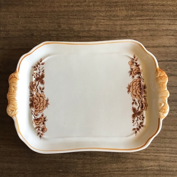 FINAL SALE Vintage Vicki of Japan Fall Floral Wheat Platter - Picture 1 of 2